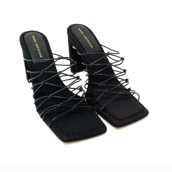 Good American Caged Mule Neoprene Black in 8.5 - Picture 3 of 11